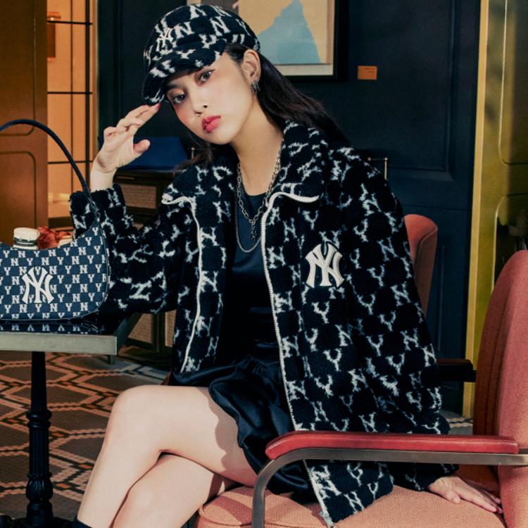 New MLB Velvet Jackets Unisex Black 3AFDM0126-50BKS