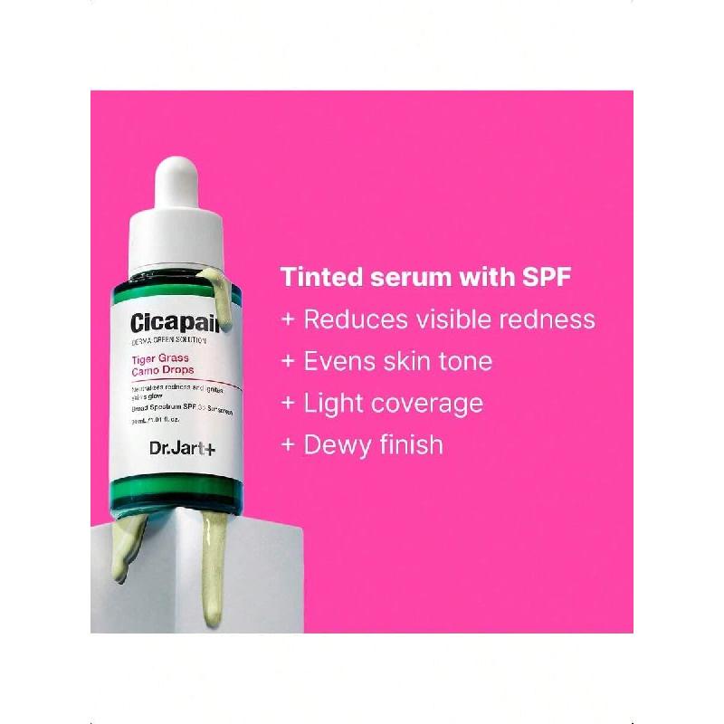 Dr.Jart+ Сыворотка для лица с тонирующим эффектом Tiger Grass Camo Drops 30 мл. SPF 35 с центеллой азиатской | CC-крем | Корейский уход за кожей