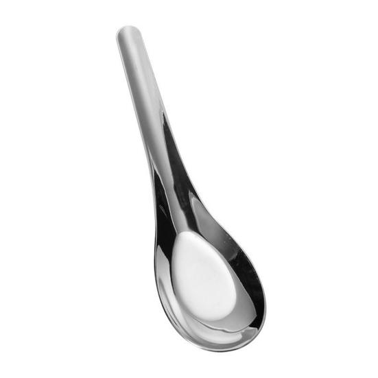 Asian Soup Spoon Stainless Steel Dinner Spoon Mirror Polished Chinese Soup Spoon for Bouillon Dessert Cereal Ramen Noodles Wonton Pho Thai