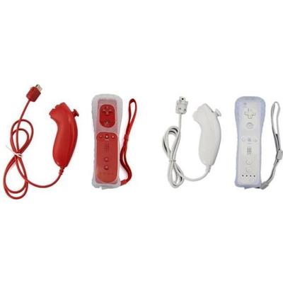2 контроллера движения Wii + 2 красных и белых нунчака