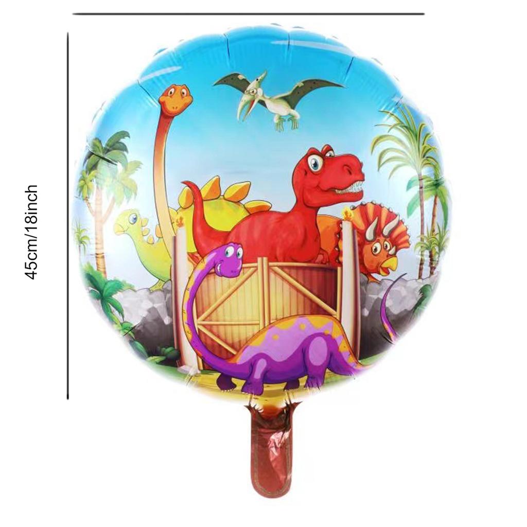 Dinosaur Balloons Set 32Inch Number Foil Balloon Yellow Blue Latex Globos For Boy Kids Dino Theme Birthday Party Decor