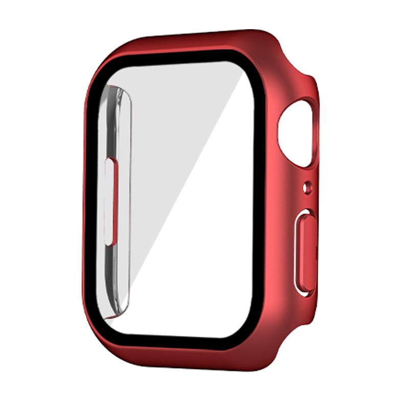 Glass+cover For Apple Watch 9 Case 45mm 41mm 44mm 40mm 42mm 38mm Accessories Plated Screen Protector iWatch series 6 5 3 se 7 8