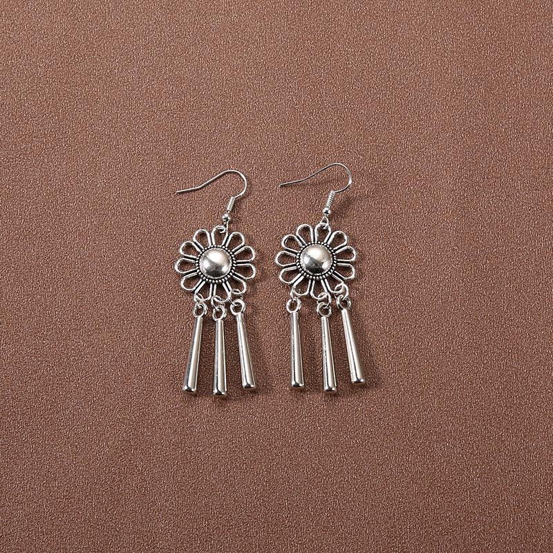 Серьги-кисточки в китайском дворцовом стиле в стиле ретро: Этнические тибетские серебряные украшения Ханфу