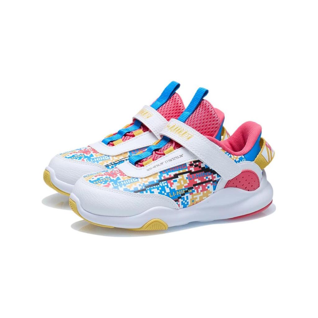 Li Ning Childrens Xuanbu Удобная спортивная нескользящая амортизирующая износостойкая дышащая повседневная обувь Детская повседневная обувь ярко-красного цвета YKNR110-15
