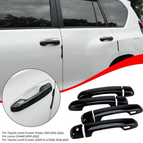 For Lexus GX460 2010- Door Handle Cover Gloss Black Trim w/ Smart