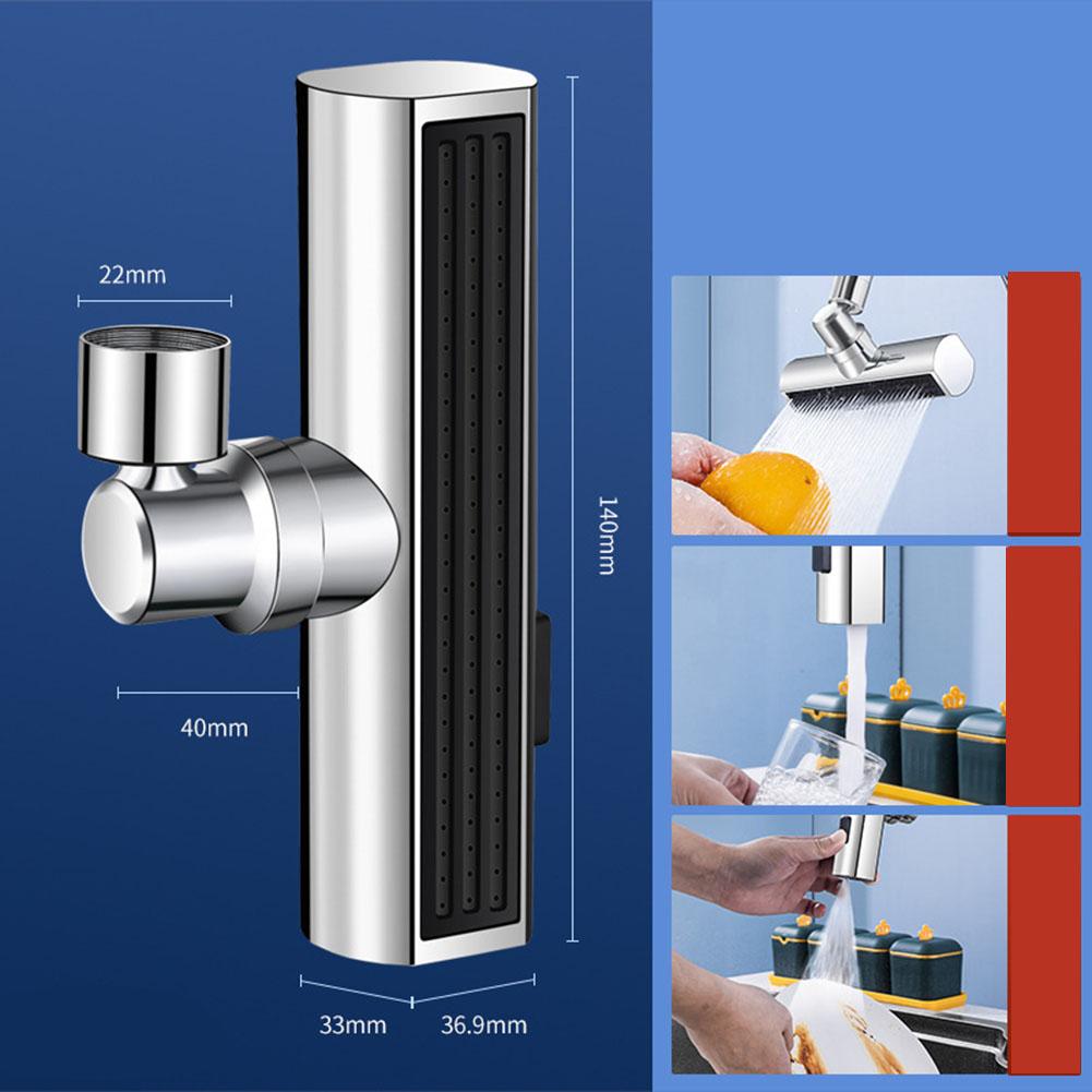 Смеситель с водопадом, многофункциональная насадка для кухни, ванной комнаты, смеситель для раковины с защитой от брызг, вращающийся на 360 градусов, смеситель для горячей и холодной раковины