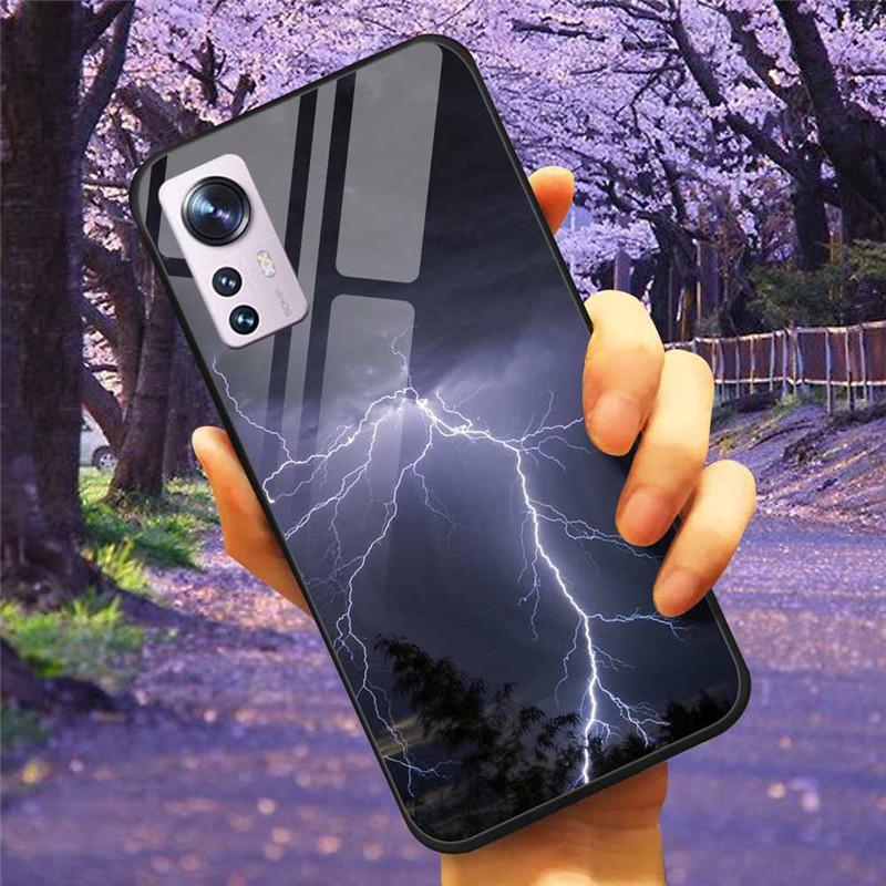 Чехол для Xiaomi 12X 12 Pro Закаленное Стекло Звездный Мрамор Жесткая Задняя Крышка для Чехлов Xiaomi Mi 12 / 11 Lite 5G Роскошный Защитный