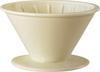 Saikaitoki Beige Hasami Ware Essence Dripper with Yellow 19592 Dripper, 12cm, Glaze,