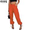 Women's Fashion Casual Solid Color Print High Waist Trousers Pants & Capris