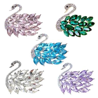 Модная брошь в виде лебедя, устойчивая к выцветанию, брошь-булавка, удобная в носке, булавка-корсет, материал сплава, тканевые украшения для девочек