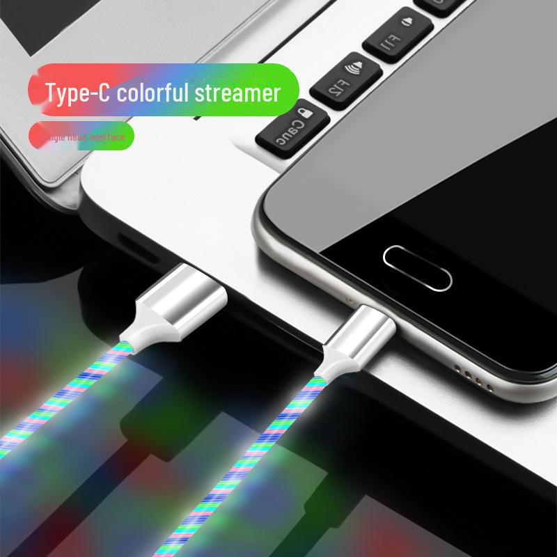 Светящийся кабель для зарядки Streamer для Apple, Android, Type-C, Huawei — красочный и светящийся для автомобиля.