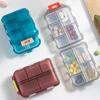 Portable Pill Box Organizer with 10 Compartments Dustproof Compact Size Transparent