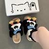 Замшевые мультяшные тапочки с толстой подошвой и собачкой Пача, женские осенне-зимние милые милые милые теплые и плюшевые повседневные пушистые тапочки