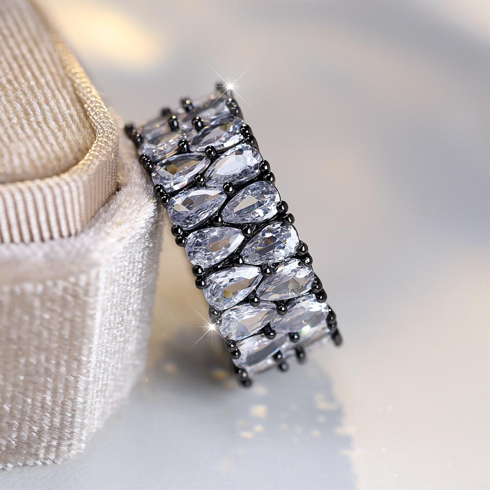 Двухслойные кольца с цирконием для женщин, винтажное черное, золотое, цветное, с зеленым кристаллом, обручальное кольцо, свадебные украшения