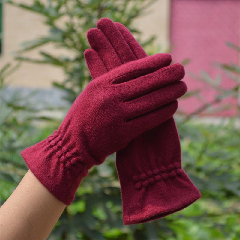 Шерстяные кашемировые перчатки женские теплые с сенсорным экраном зимние повседневные