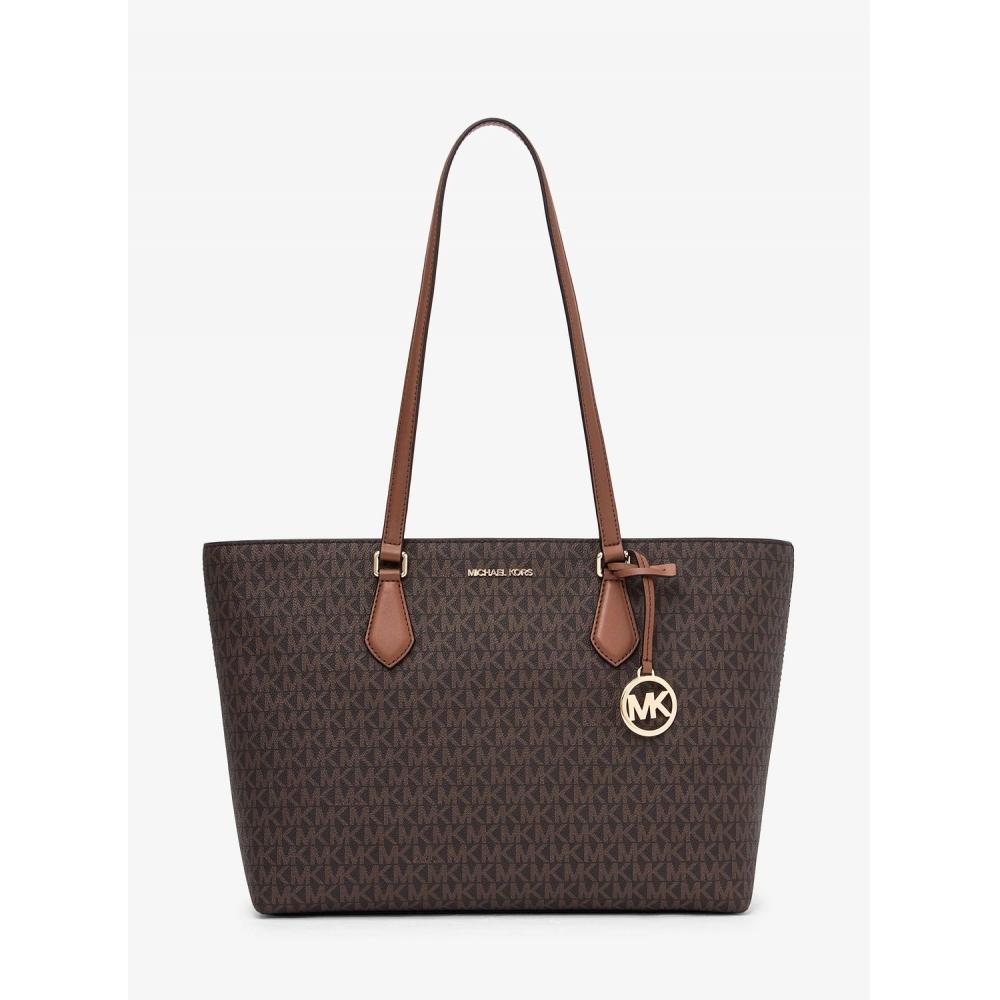 Michael Kors БОЛЬШАЯ СУМКА SHEILA со средней застежкой MK SIGNATURE 35S4G6HT9B200 КОРИЧНЕВАЯ