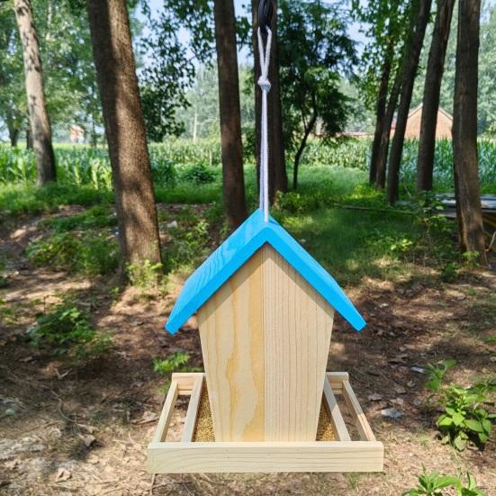 Кормушки для птиц на открытом воздухе, кормушка для диких птиц, большая подвесная деревянная кормушка для кардиналов, вьюрков, голубых соек