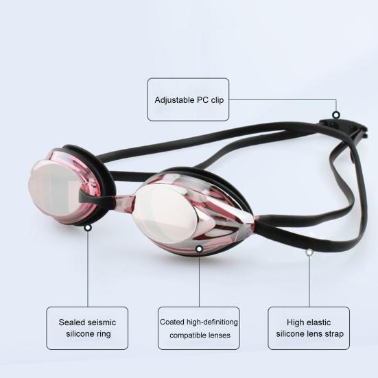 Очки для плавания с защитой от запотевания, прозрачные, с широким обзором, защитой от УФ-лучей, регулируемым ремешком