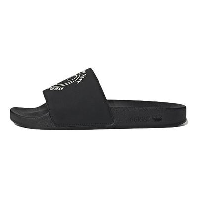 Andre Saraiva x Adilette Slide The World Needs Love Унисекс Кроссовки Черный Основной черный Меловой белый GZ2201