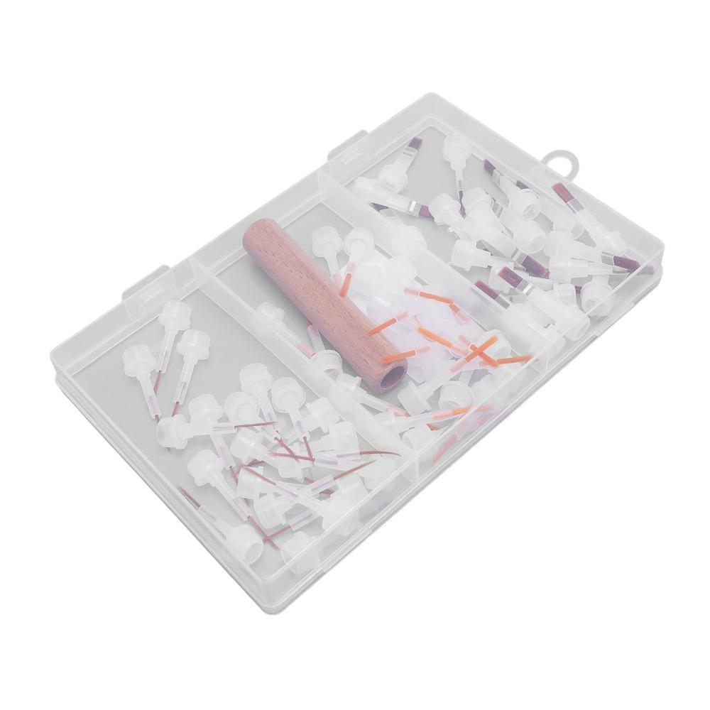 60pcs Wooden Handle Nail Brush Replacement Heads Dip Gel Nail Polish Brush Salon Or Home Use
