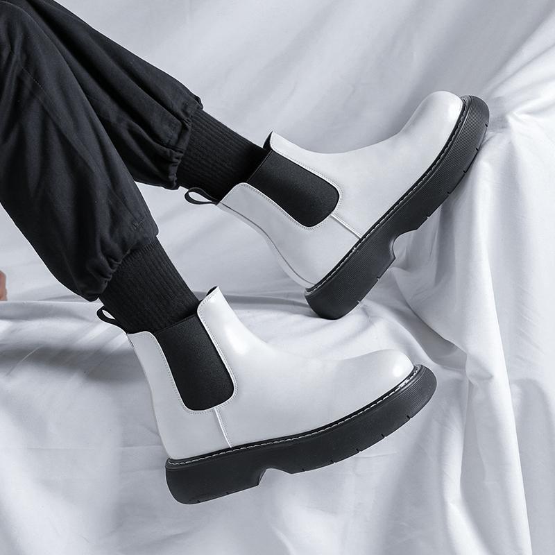 Модные повседневные мужские ботинки с толстой подошвой, удобные, стильные, для отдыха на улице, для мотоциклов, хит продаж, повседневная обувь для взрослых и молодежи, хит продаж