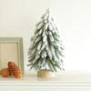 Handmade Flocked Cedar Tree Stable Mini Christmas Tree Creative Mini Snow Pine Tree  Christmas