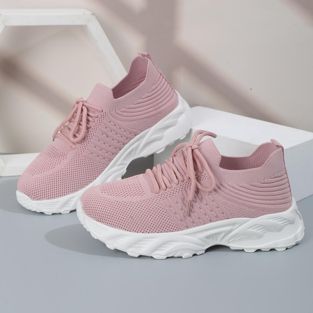 Весна и лето новые удобные повседневные туфли из сетчатой ткани, модные трендовые спортивные туфли с низким верхом, дышащие кроссовки на толстой подошве