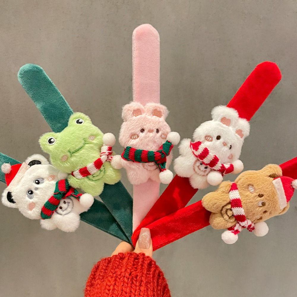 Creative Plush Slap Bracelets Multicolour Christmas Wrist Ornaments Handbands Accessories