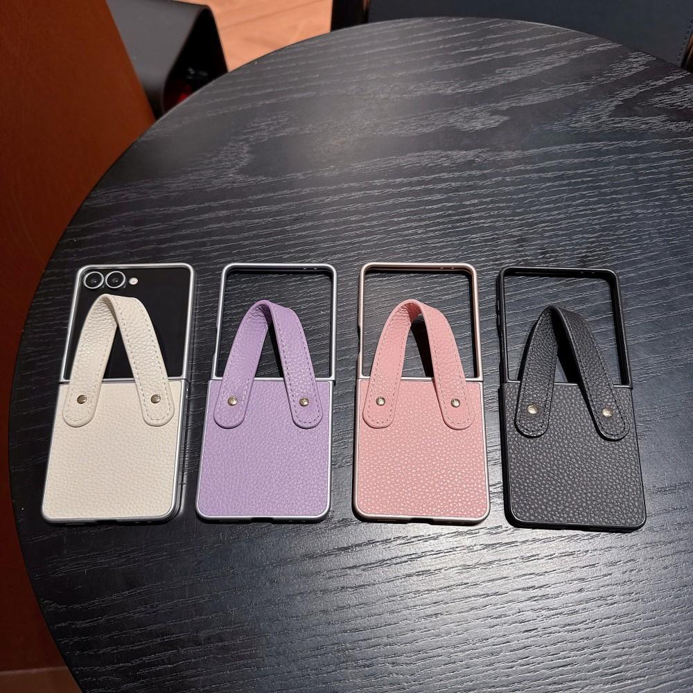 Для Samsung Galaxy Z Flip 7 Чехол Роскошный Личи Кожаный Ремешок Защитная Задняя Крышка Чехол Для Samsung Z Flip 7 FE 6 5 4 3 Shel