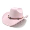 Ethnic Style Suede Western Cowboy Hat Woolen Jazz Top Hat Men And Women'S Ethnic Style Autumn And Winter Felt Hat Big Eaves Hat