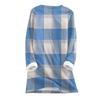 Women's Fashion Plaid Print Round Neck Long Sleeve Plush Winter Warm Pullover Top