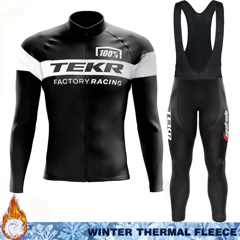 Зимняя велосипедная майка мужская Термофлис TEKR Clothing 2026 Велосипедная одежда Комбинезон Куртки С длинным рукавом Мужская Maillot Дорожный костюм Велосипеды