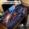 Dinosaur Theme Personalized Mouse Pad Custom Name Text Non Slip Desk Pad For Laptop Office Desktop