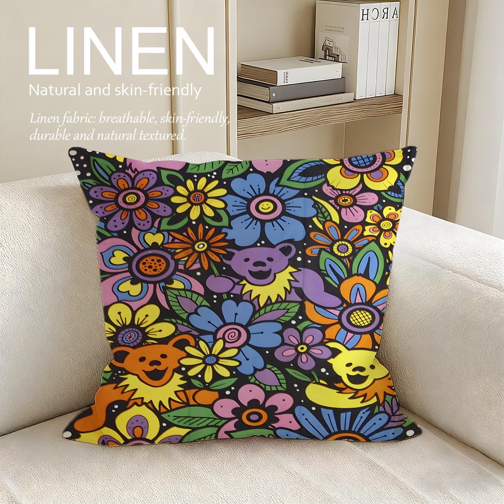 Music Grateful Dead Cushion Cover Pillowcase Set Pcs x x Breathable Washable Sofa Cushion Cover