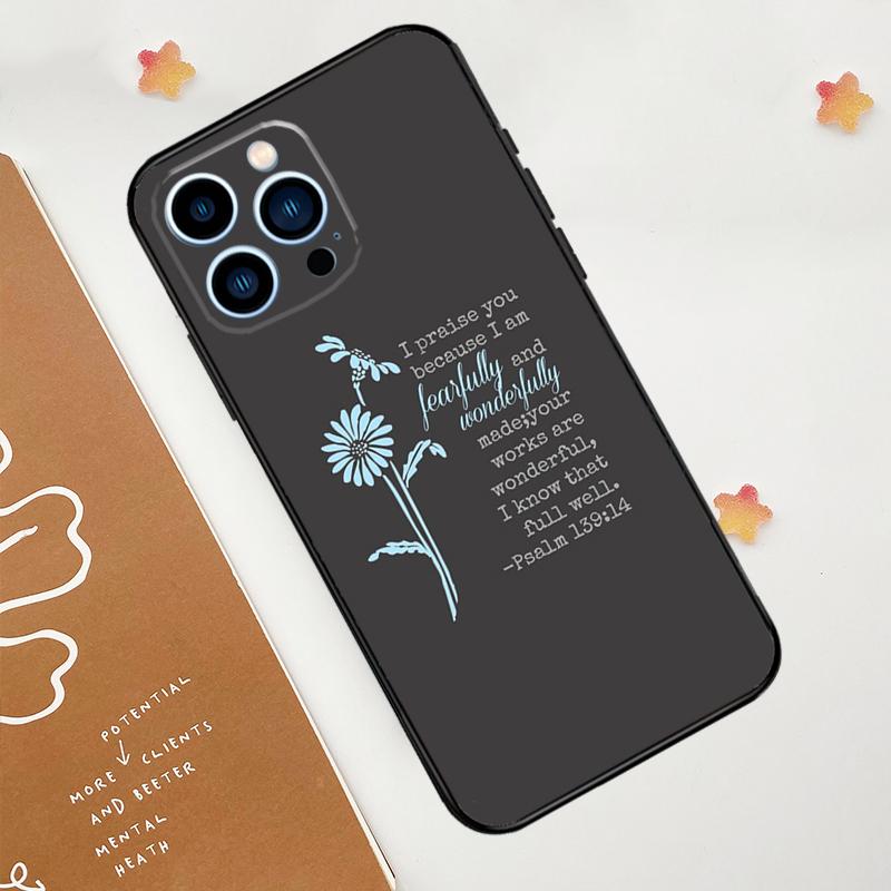 Христианский чехол с псалмами для iPhone 15 16 14 13 12 11 Pro Max Plus X XR XS 12 13 Mini Защитная крышка Аксессуары