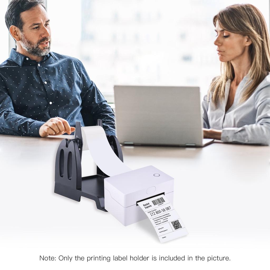 Label Holder for Desktop Thermal Label Printer 2 In 1 Rolls & Fan-Fold Stack Labels Shipping