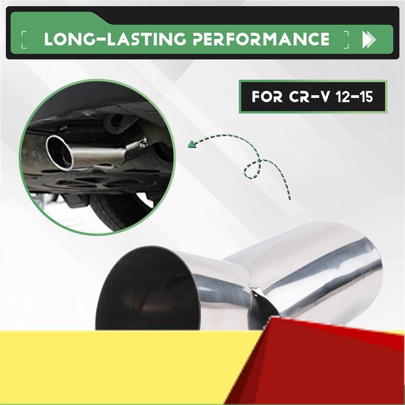 Accessories Fit For Crv Cr-V 2012 2013 2014 2015 Exhaust Muffler Tip Pipe Tailpipe Finisher End Trim Stainless Steel-M53K