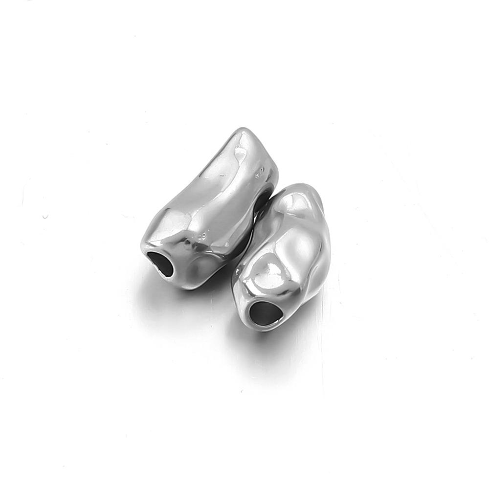 5-10pcs/lot Stainless Steel Spacer Beads Irregular Shape Big Hole Loose Bead For DIY Charms Bracelet Necklace Making Accessories