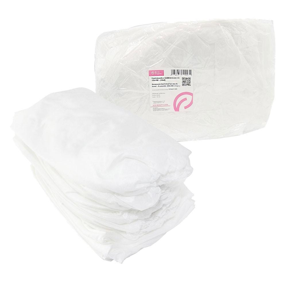 Disposable Fitted Sheet 100cm x 220cm White Nonwoven Fabric 15G 10 Pcs