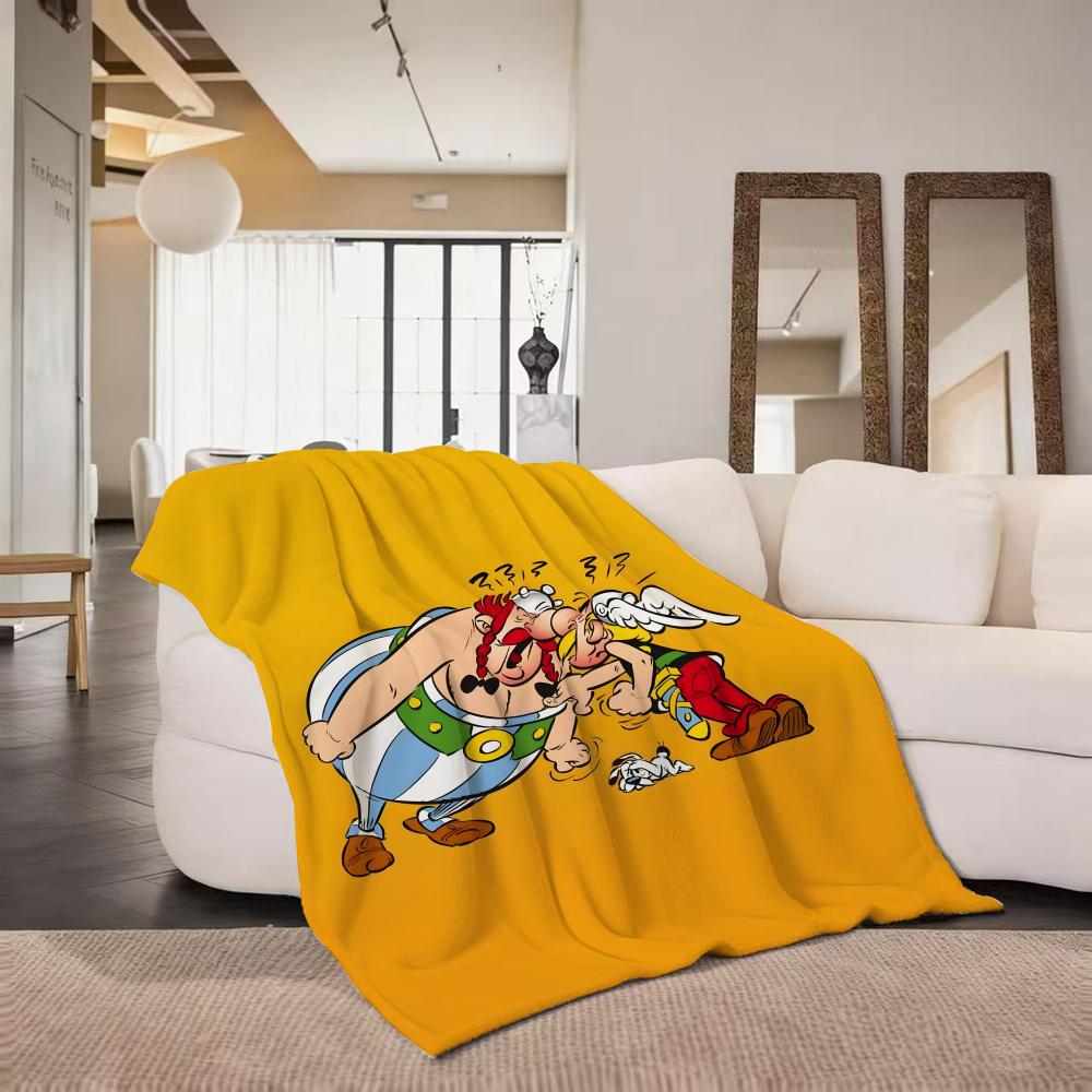 comic A Asterix Throw Flannel Throw Blanket Suitable for Sofa Living Room Bedroom