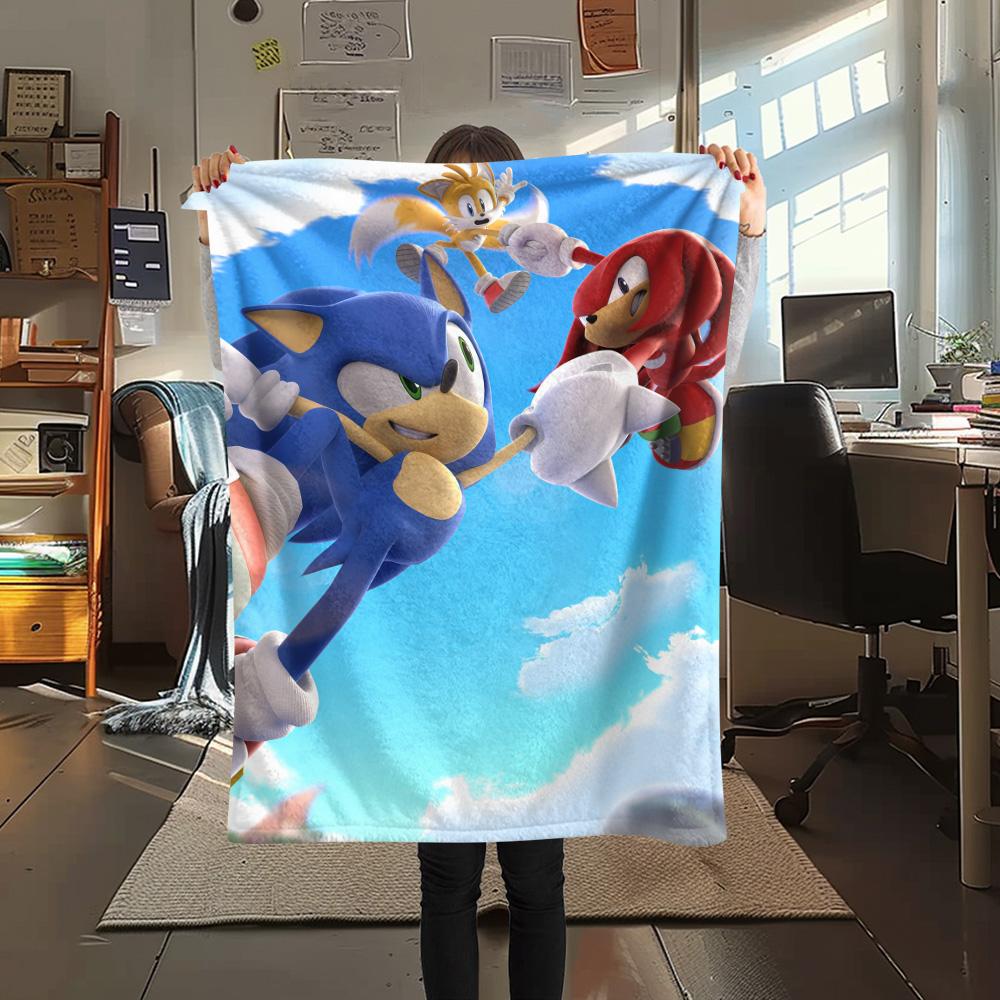 Team Sonic Flannel Blanket, High quality Comfortable for All Seasons, Home Decor, Warmth and Comfort