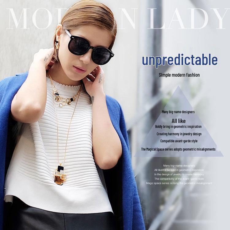 Ожерелье с подвеской из стразов в корейском стиле - Европейский и американский дизайн, Идеально для подарка на день рождения девочки или темы «Магическое пространство»