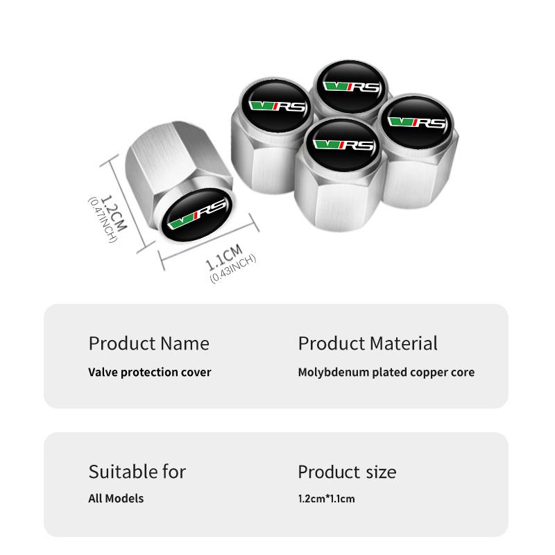 RQQS4 Car Wheel Tyre Rim Stem Cover Tire Valve Cap Airdust Waterproof For Skoda Superb Derivative Karoq Kamiq MK3 Fabia Rapid Favorit