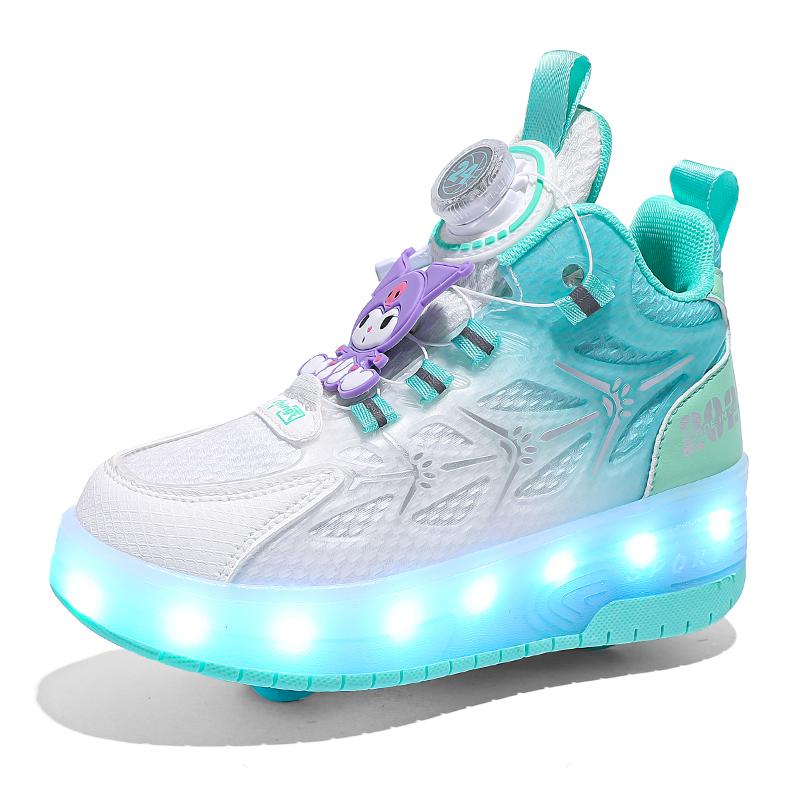 TUINANLE High Quality Skate Shoes for Kids LED Light Luminous Sneakers Children Two Wheels Shoes for Boys Girls with USB Charging
