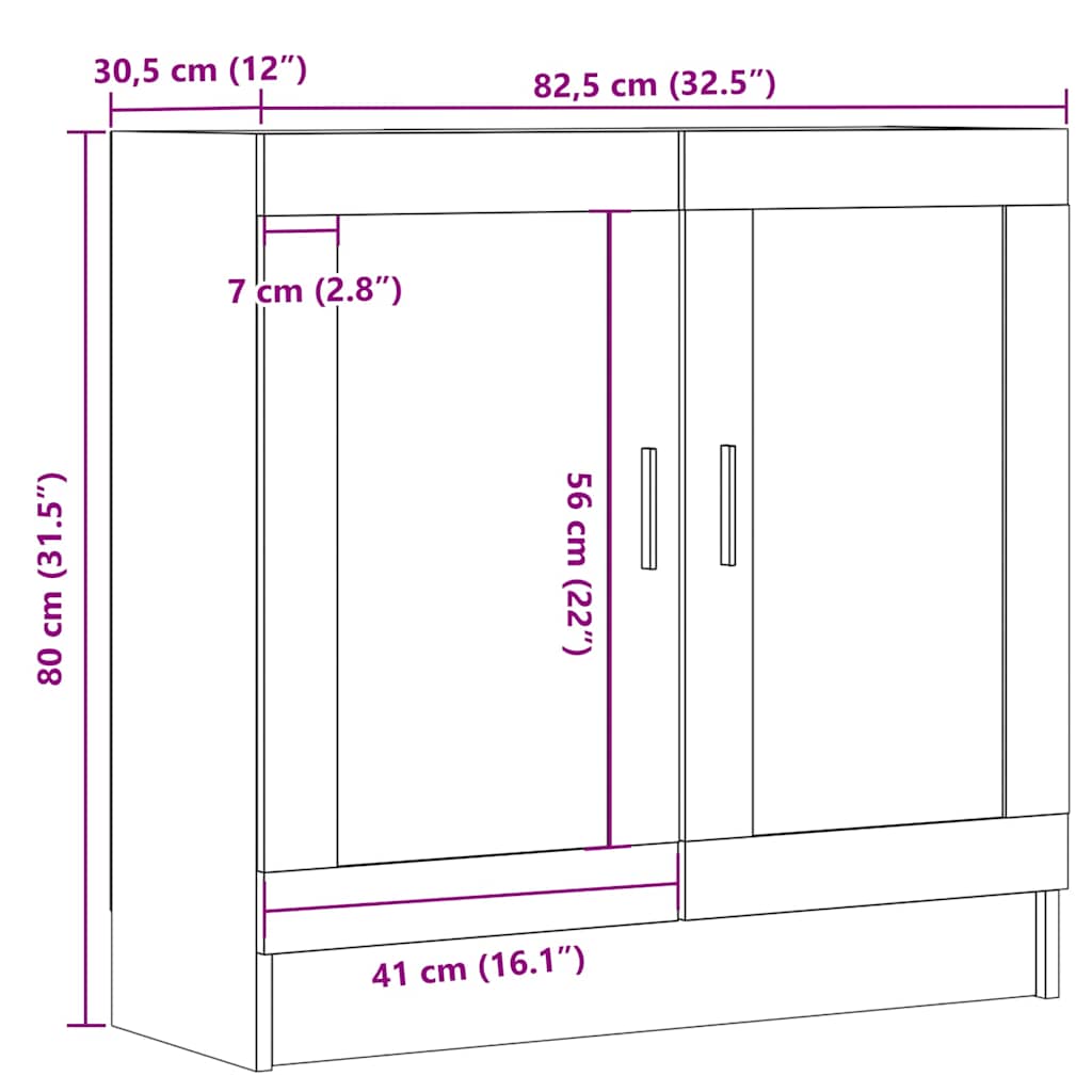 Bookshelf Vintage Wood Look 82.5 x 30.5 x 80 cm Engineered Wood