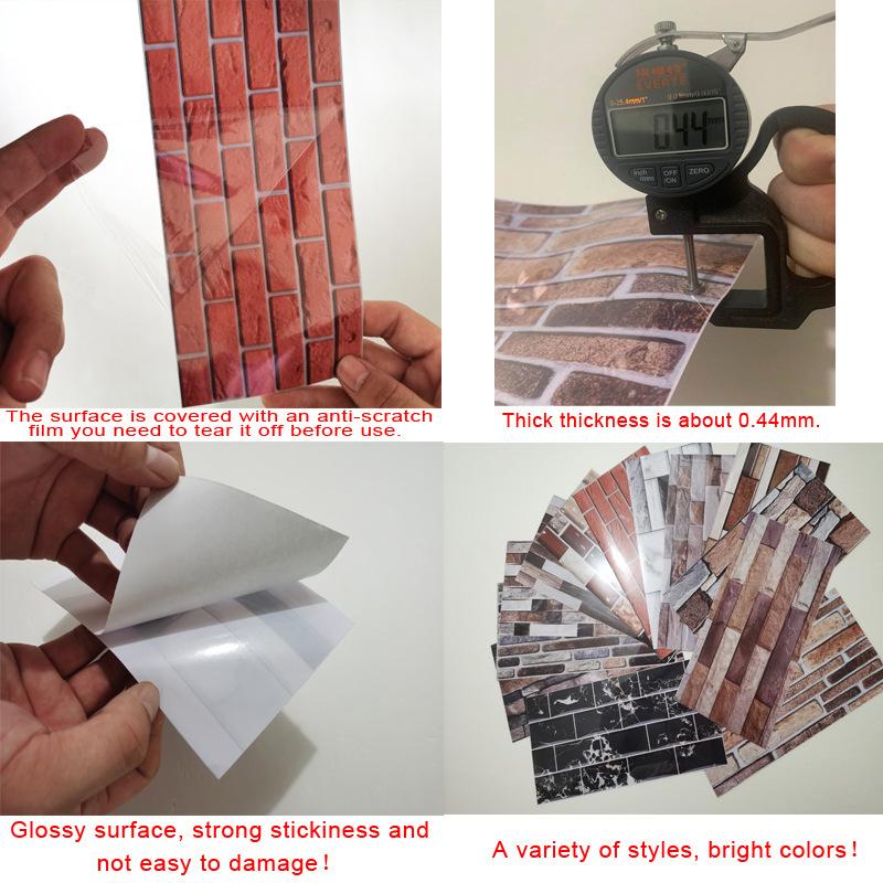 10PCS/SET Colorful Marble Mosaic Tile Stickers Kitchen Bathroom Wardrobe Tabletop Decoration Self-adhesive Waterproof Tile Stickers