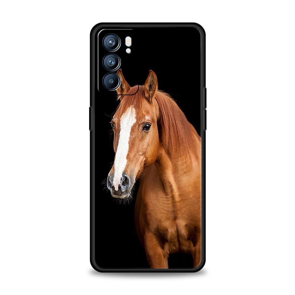 Чехол для телефона с изображением животного Лошадь для Oppo A17 A31 A54 A57 A78 A79 A98 Find X5 X6 Reno 6 7 8 10 11 12 13 F Pro 5G Мягкий ТПУ Чехол Funda Сумка