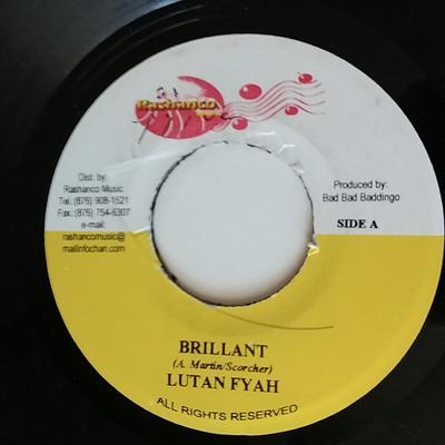 7-дюймовая пластинка LUTAN FYAH - Brillant NONE Rashanco Music Ямайка Регги, Ска и Даб Б/У