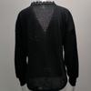 Women's Lace V-neck Sweater Ladies Loose Long Sleeve Solid Color Sweater