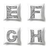 Polyester Pillow Case Pencil Drawing Geometric Decorative Print 26 English Letters Pillow Cushion Cover Simple